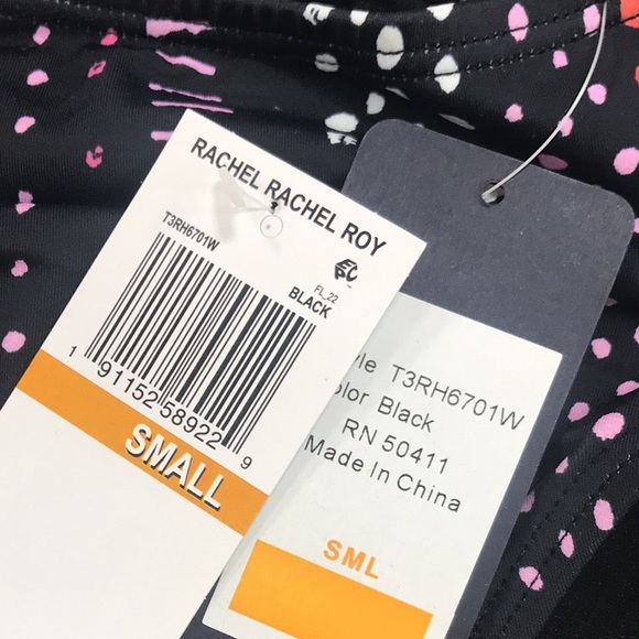 Rachel Rachel Roy Dot-Dash Print Ruched-Side Swim - Picture 6 of 7